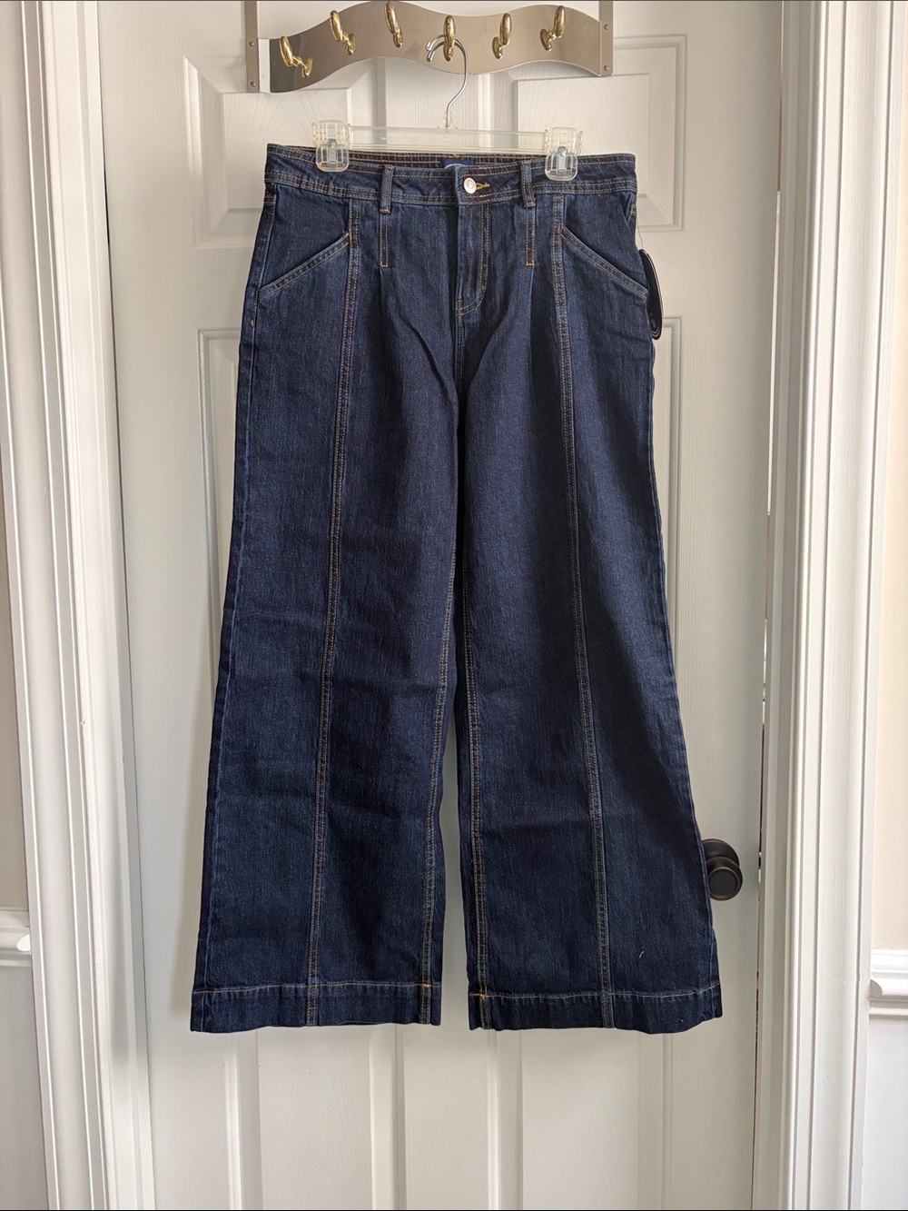 High-Rise Wide Leg Jeans in Dark Blue